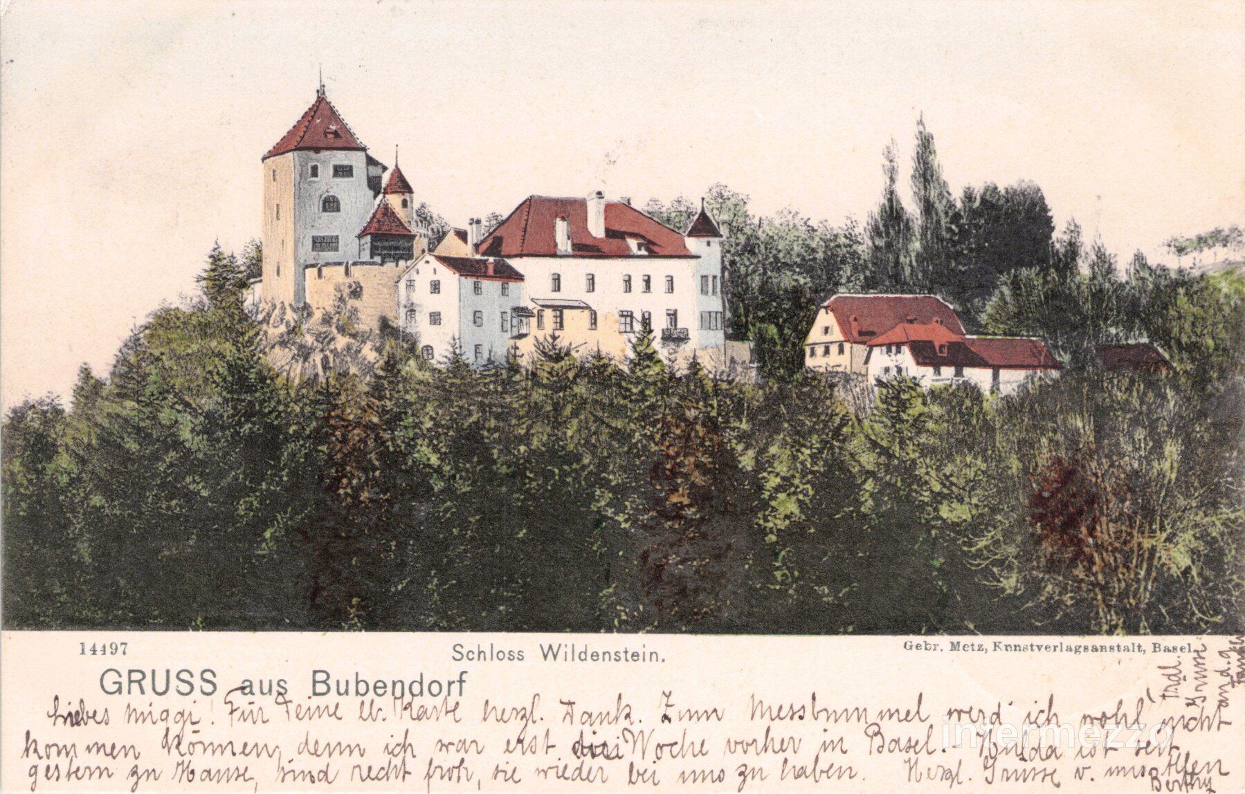 Cartoline postali: Bubendorf BL // 1903 Schloss Wildenstein // Sommer – Usato da Basel venduto da intermezzo12
