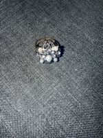 Modeschmuck Ring mit Perlen und Strass -Top Zustand!