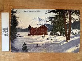 AK von St. Moritz und Piz Julier