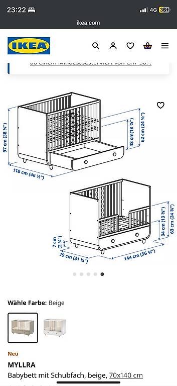 Letti: Ikea baby/kind Bett MYLLRA – Usato da Winterthur venduto da Samantha59 2
