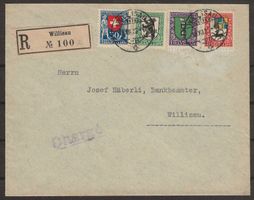 1923 : Pro Juventute Serie auf R- Brief