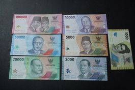Serie UNC Indonésie inclus 100 000 Rupiah
