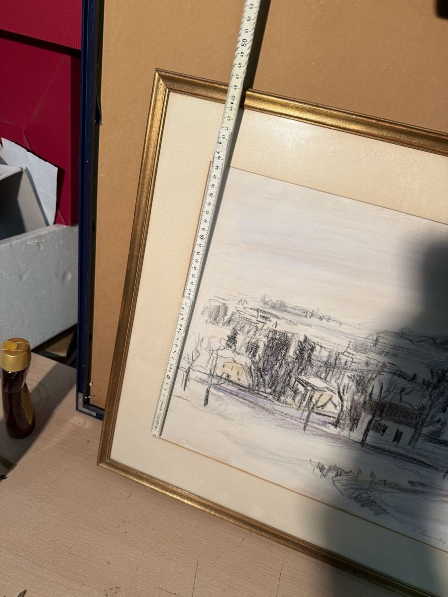 Gemälde: Framed Original Signed Landscape Drawing, Ready to Hang – Gebraucht aus Lausanne von vas_cdb2 5
