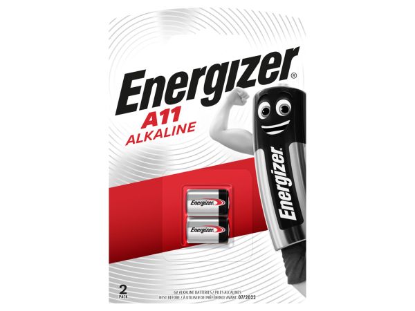 Piles Energizer Alcalines A11 / 6V - Blister De 2 Piles - Équivalent E11A, MN11, AG11 Pour Petits Appareils