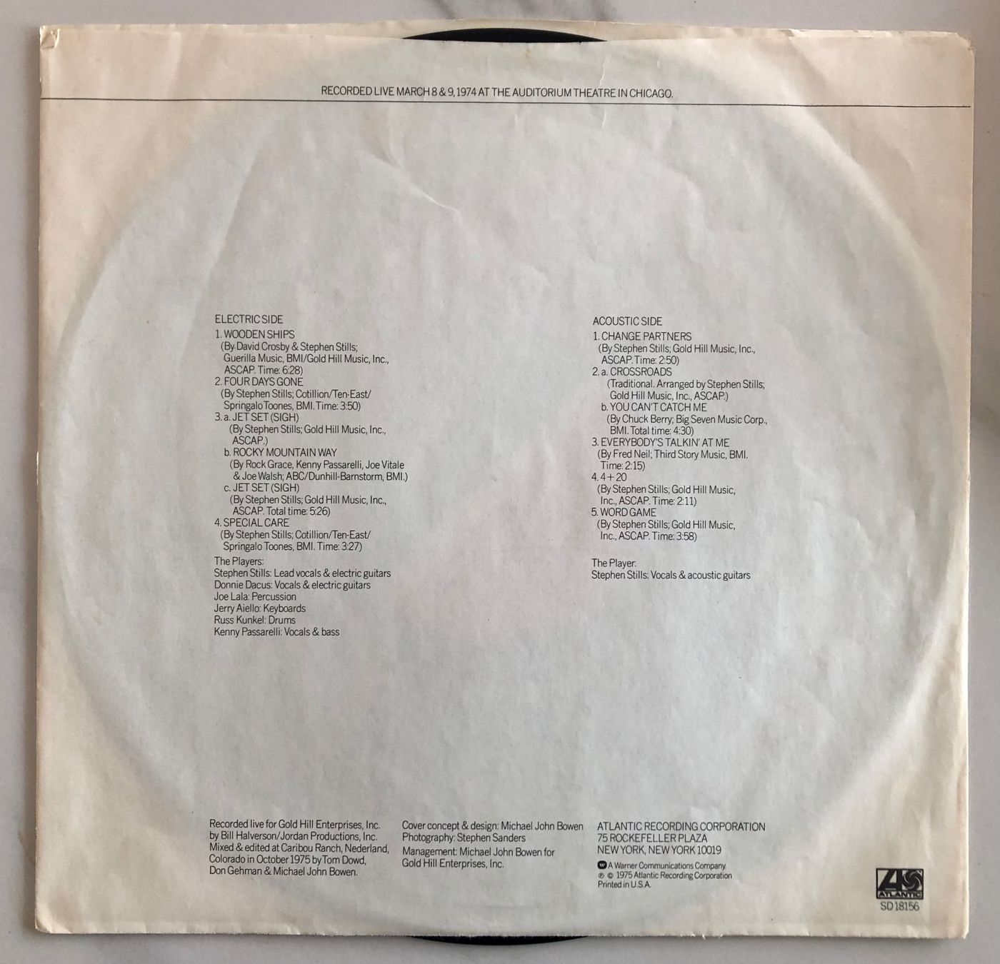 Dischi in vinile: STEPHEN STILLS - STEPHEN STILLS LIVE – Usato da Poliez-Pittet venduto da Newtown-Records 2