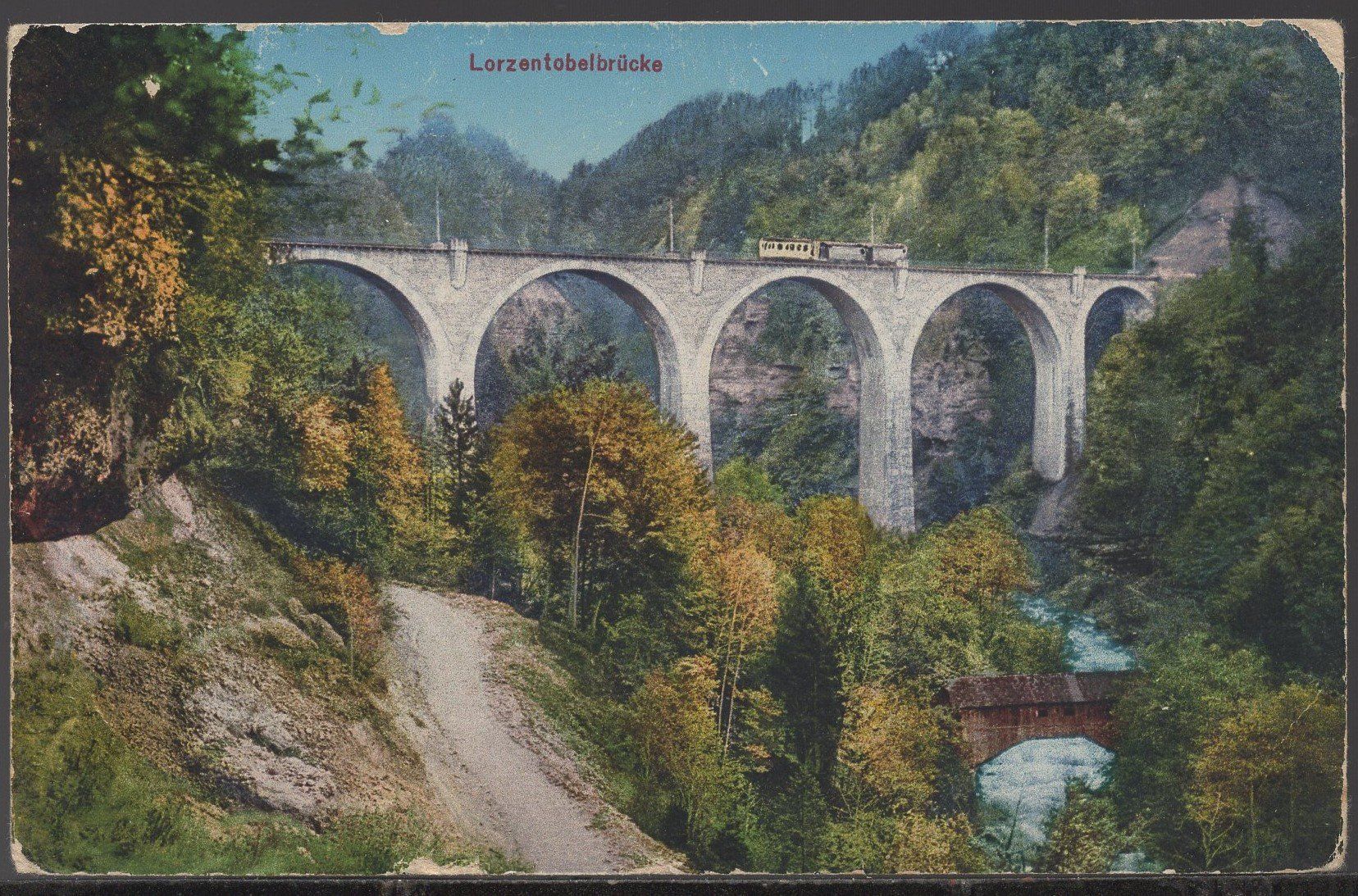 Ansichtskarten: Lorzentobelbrücke – Gebraucht aus Aarau von kufi44