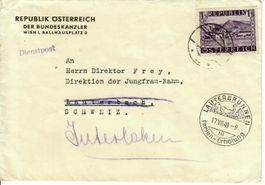 Bundeskanzleramt Österreich Dienstpost in die Schweiz 1948