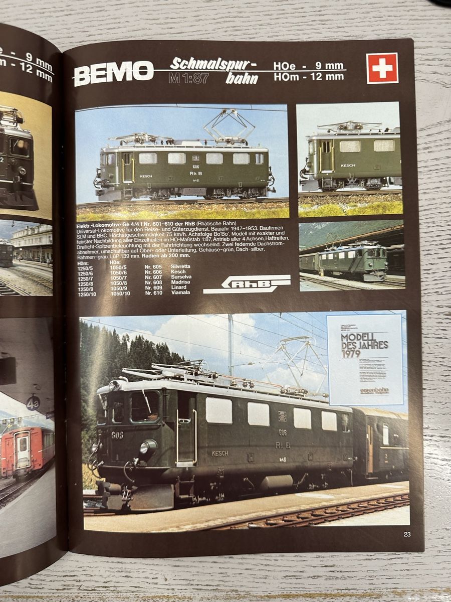 Bemo Modellini di ferrovie: Bemo Katalog 1984 – Usato da Lupsingen venduto da New-Haven 1