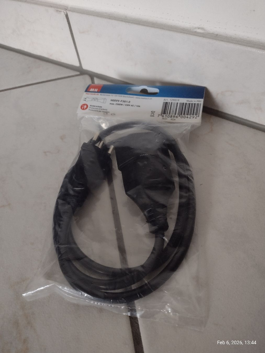 Cavi: 1m Electrical Cable Swiss Extension Cord New – Nuovo e nell'imballaggio originale da Zürich venduto da TrainLine 1