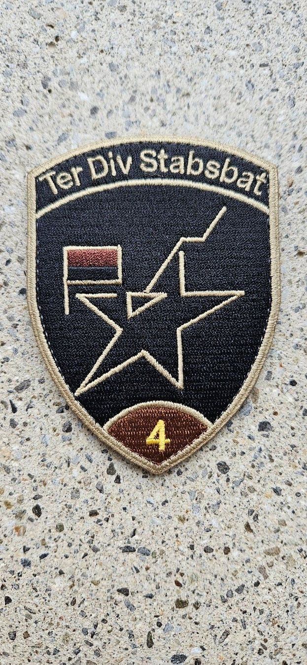 Schweizer Armee Placchette & Badge: *** Badge Ter Div Stabsbat 4 mit klett *** – Nuovo e nell'imballaggio originale da Riedholz venduto da fr_sIruP