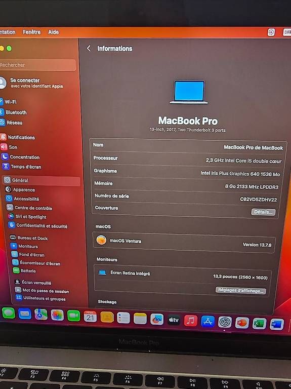 Apple Notebook: MacBook Pro 13 année 2017 - I5 - 8Gb - SSD – Usato da Renens VD venduto da MTD2211 8