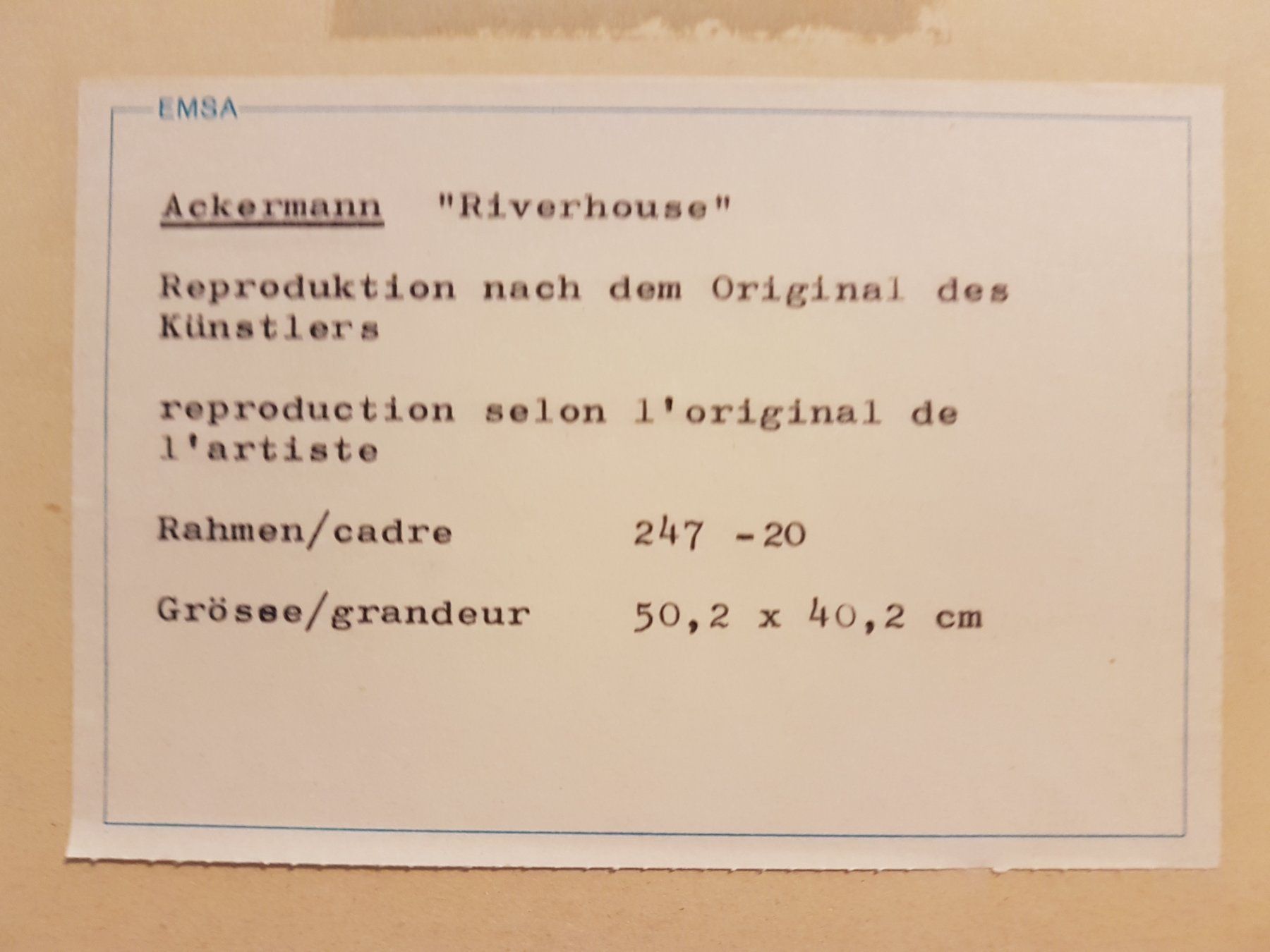 Gemälde: Frank Edward Ackermann – "Riverhouse" – Original EMSA – Gebraucht aus Glattbrugg von casabelavista 8