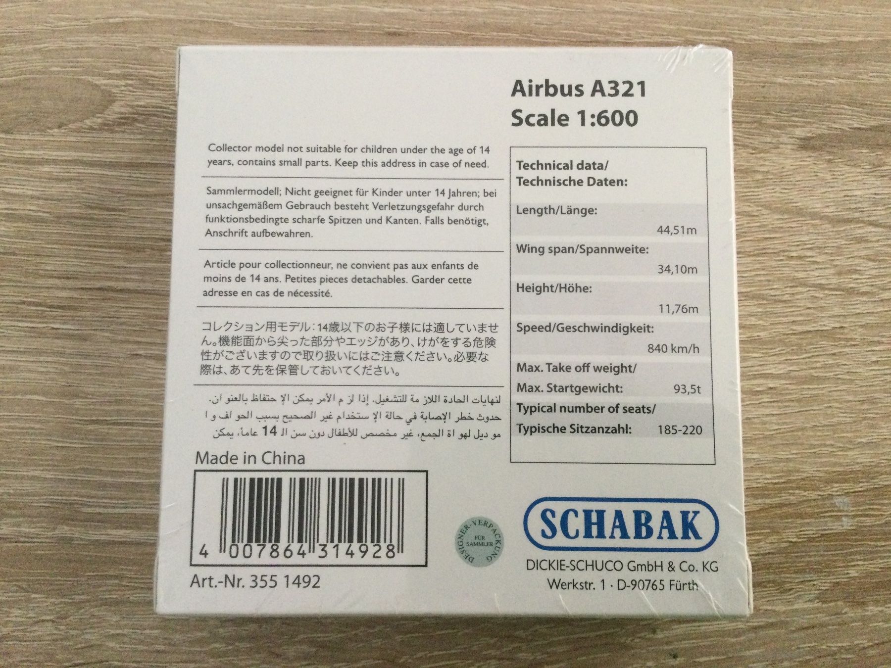Airbus Kit di modellismo & Modellini statici: Airbus A321 Taca 1:600 Schabak – Nuovo e nell'imballaggio originale da Mezzovico venduto da Herbie53 1