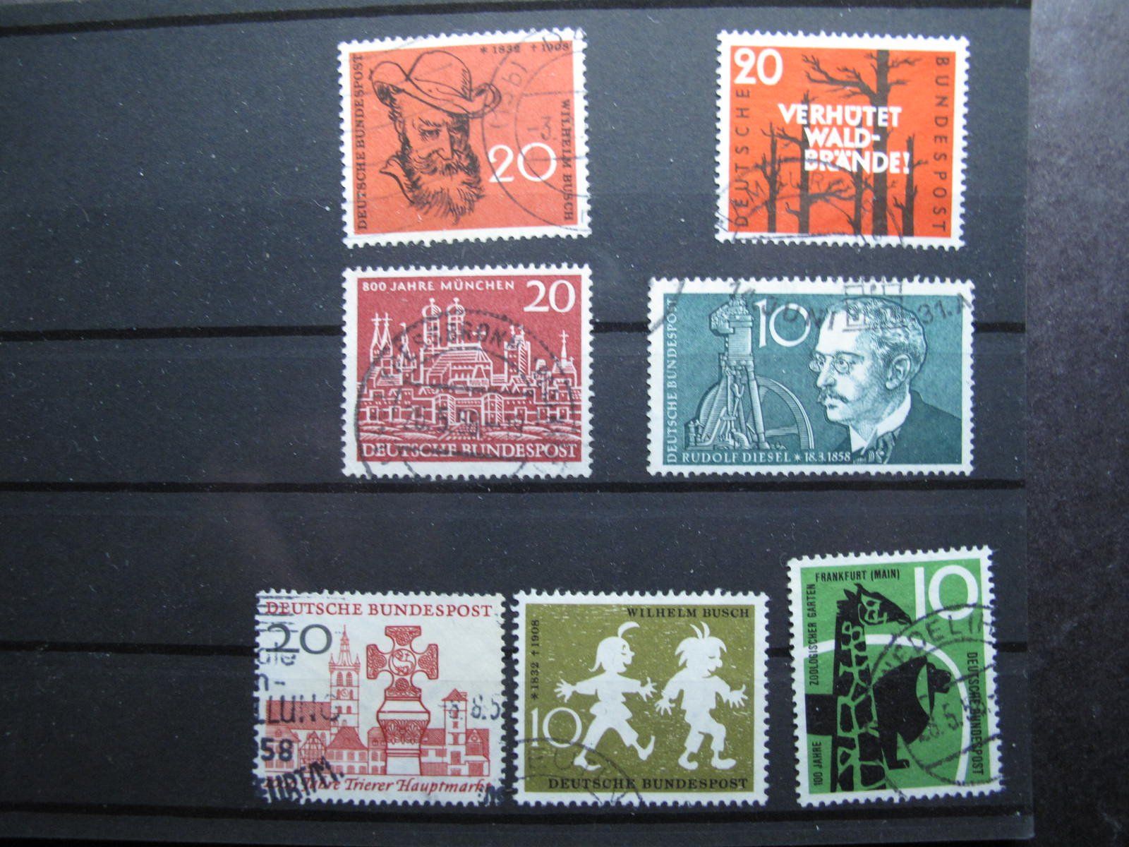 Tutti i francobolli: BRD 1958 W.Busch/ Trierer Markt gest – Usato da Wil SG venduto da fva01