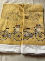 2x summer Kitchen Towels "Enjoy the Ride" Bike Design
