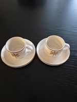 2 wunderschöne Espressotassen mit Palmen inkl. Unterteller