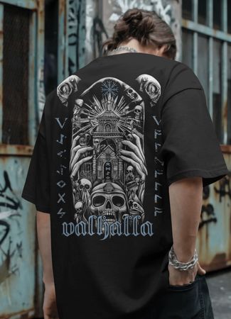 Tshirt Herren XXL schwarz Rückenmotiv Wikinger vikings