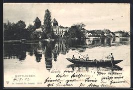 Gottlieben, Teilansicht mit See und Boot