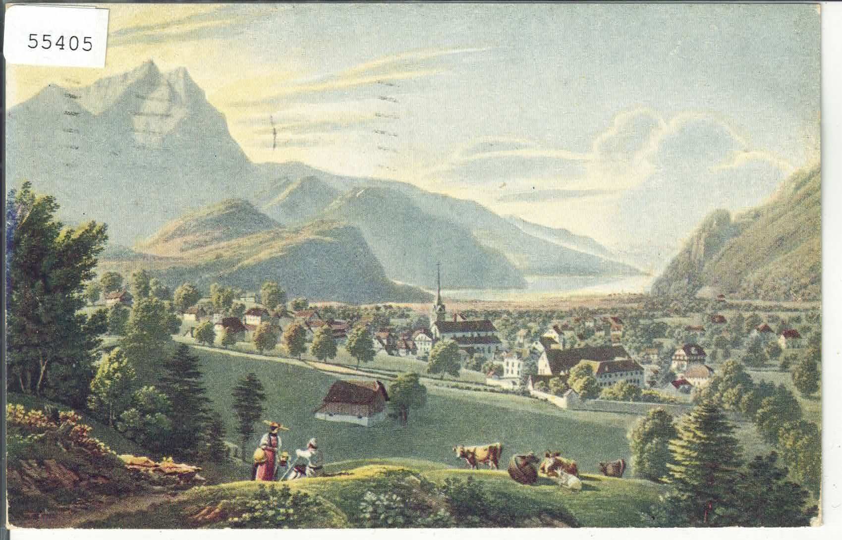 Cartoline postali: Pro Juventute - Gabriel Lory - Ansicht von Stans – Usato da Ettingen venduto da Kartenplanet