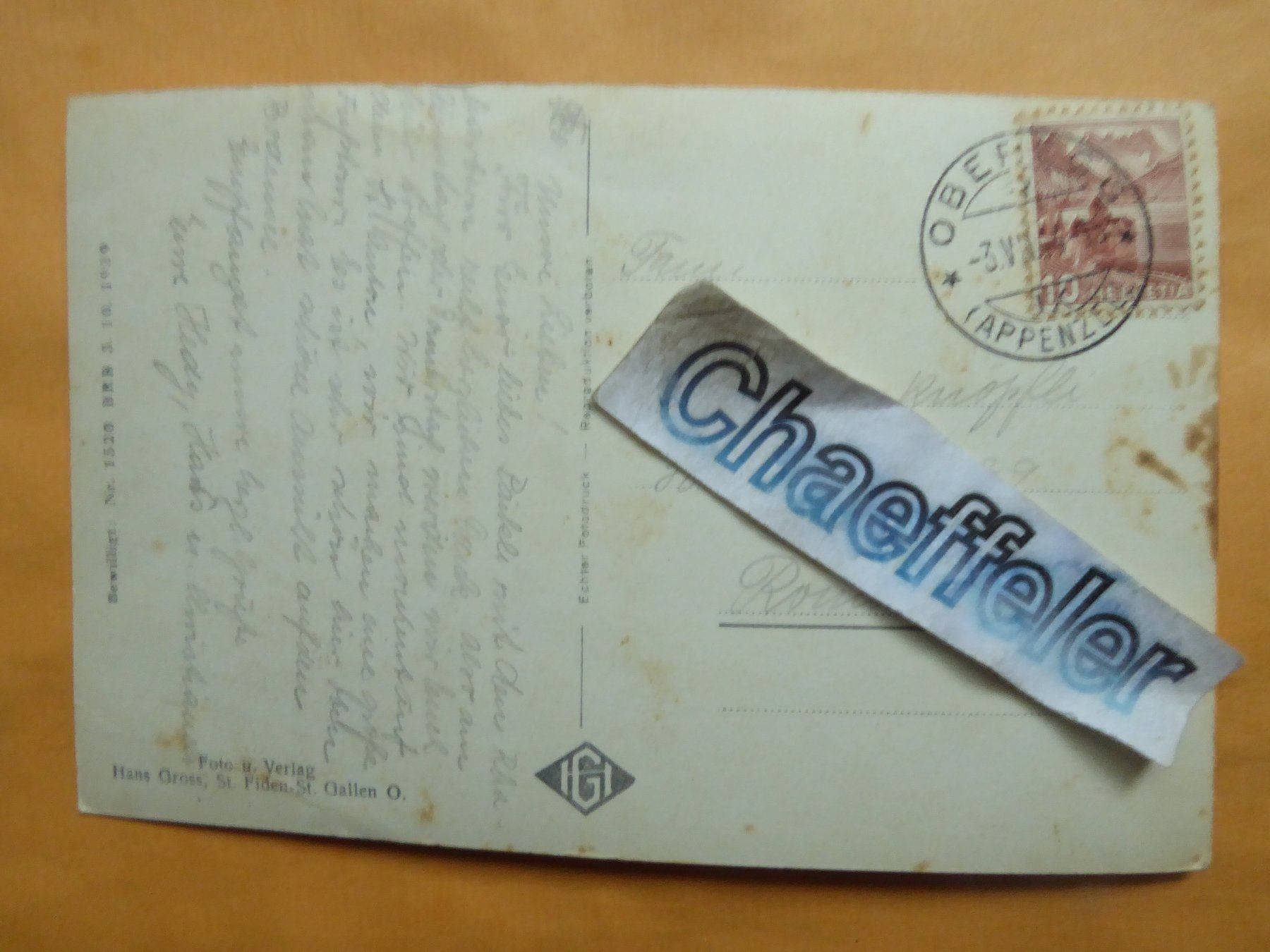 Cartoline postali: 1944 St. Anton, Blick in's Vorarlberg. – Usato da Zürich venduto da Chaeffeler 1