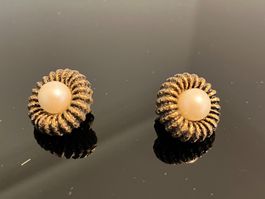 ✨ Boucles vintage italiennes doré vieilli rétro chic 60s
