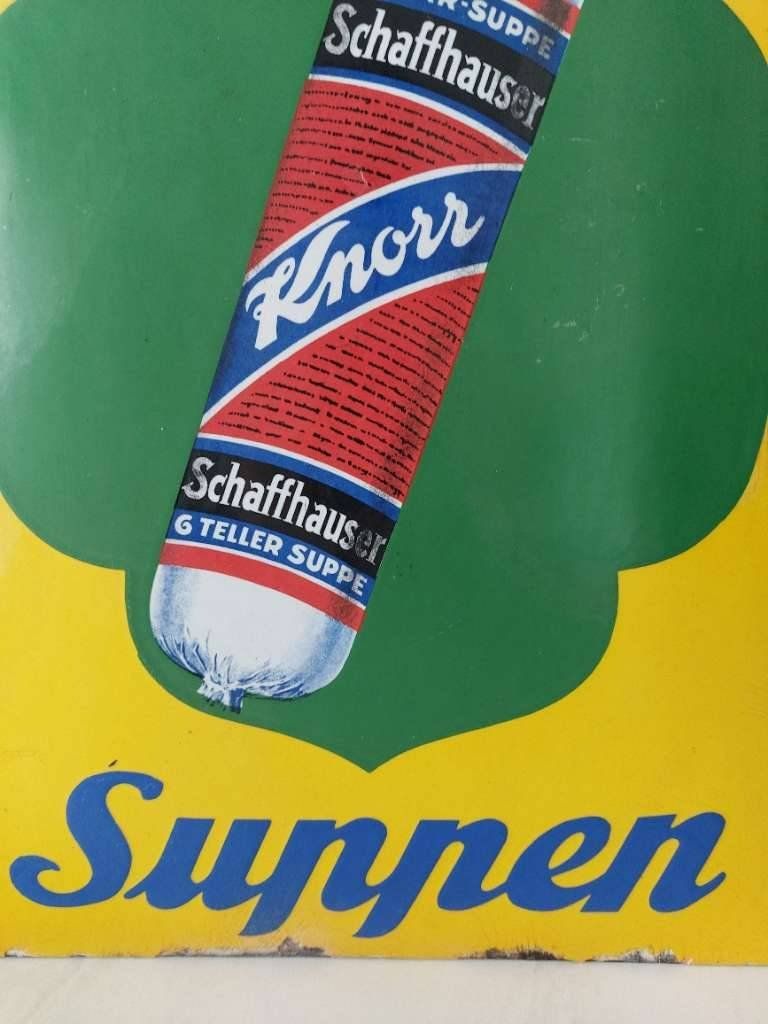 Knorr Insegne: Emailschild Knorr Suppn Erbswurst plaque émaillée – Usato da Schenkon venduto da Elbarto007 1
