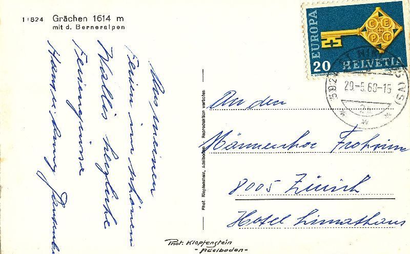 Cartes postales: Grächen - Luftaufnahme + 1968 – D'occasion à Emmenbrücke par teestube 1