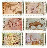 Briefmarken "Höhlenmalerei". Simbabwe.