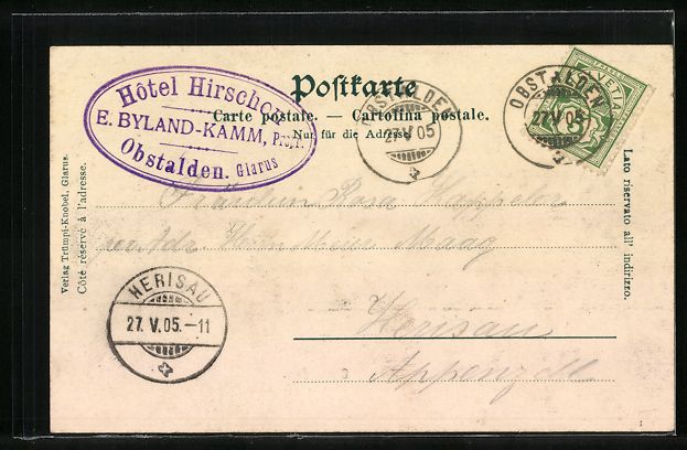 Cartoline postali: AK Obstalden, Gesamtansicht mit See – Usato da Berlin venduto da bartko-reher 1
