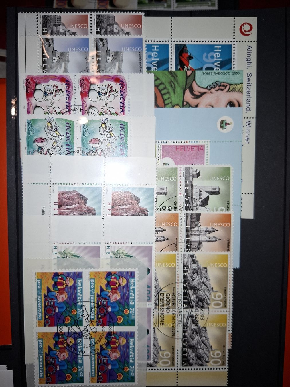 Alle Briefmarken: 4 er Blocks 2002 - 2004 – Gebraucht aus Balgach von SIMEON27 3