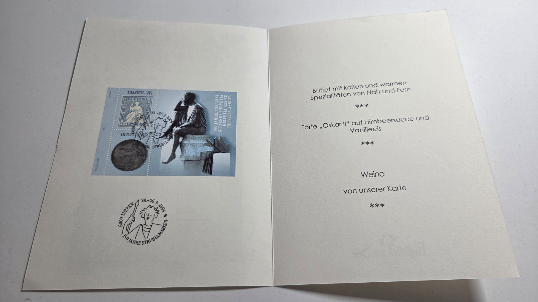 Tutti i francobolli: 2004 Folder 150 Jahre Strubel Nachtessen – Usato da Arni AG venduto da Moth68 1