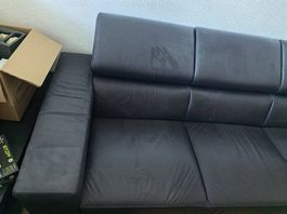 Echtleder Sofa schwarz 