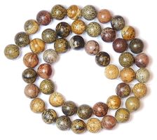 1 Strang echte natürliche Dendriten Jaspis Perlen 8 mm