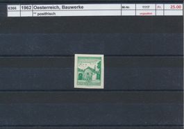 1962 Österreich, "Bauwerke-2.20 S, ungezähnt", ** postfrisch
