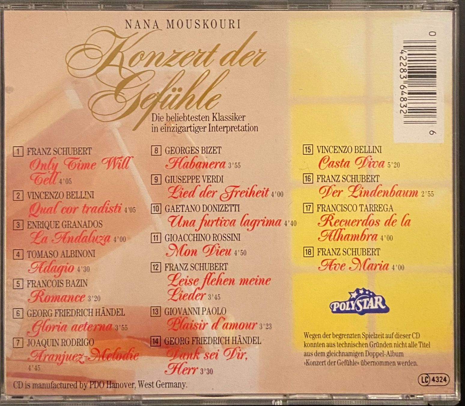 CD: Nana Mouskouri CD Konzert der Gefühle – Usato da Luzern venduto da Lycka 1