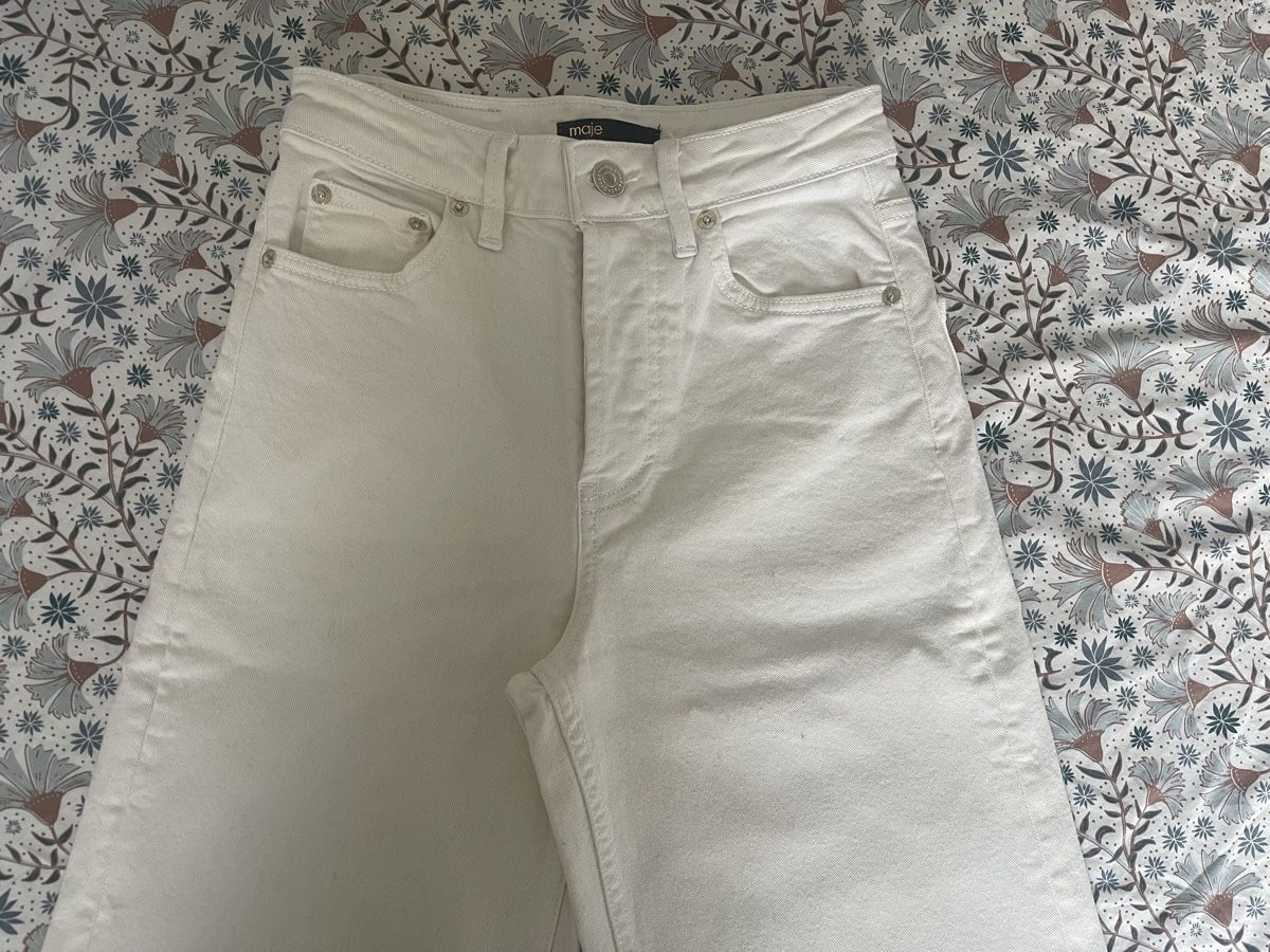 Maje Jeans: Maje - Wide Leg Jeans - Ecru – Nuovo (secondo la descrizione) da Bern venduto da zoe_g6g6 3