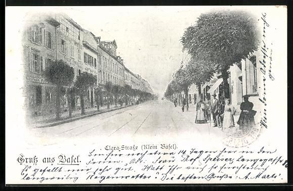 Ansichtskarten: AK Basel, Blick in die Clara-Strasse – Gebraucht aus Berlin von bartko-reher