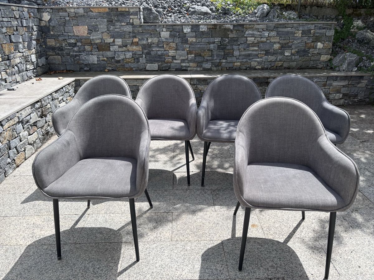 Sedie: Six dining chairs grey fabric  – Usato da Kilchberg ZH venduto da ala_26pl