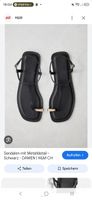 H&M Sandalen mit Metalldetail schwarz Damen Gr. 38