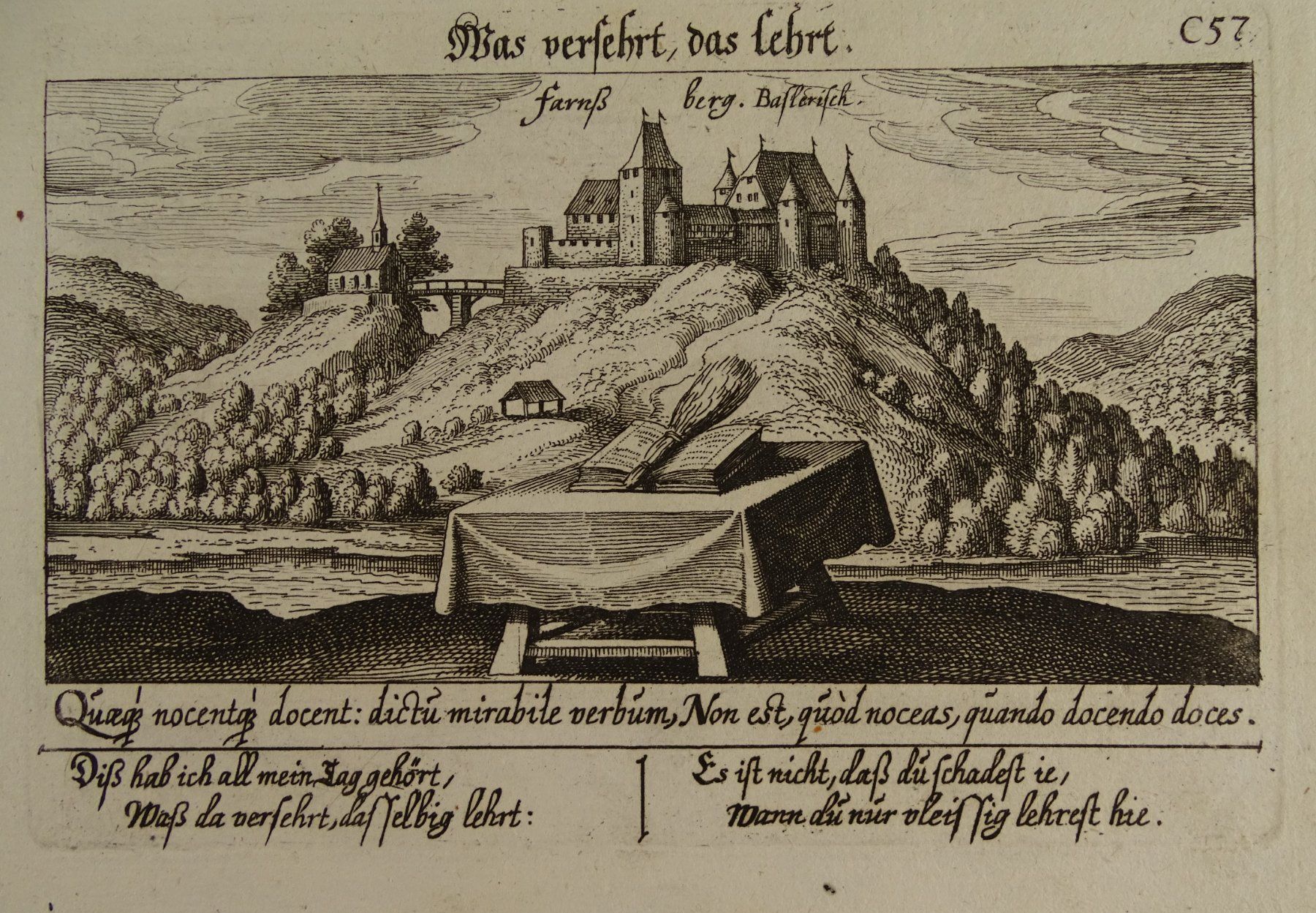 Stiche: FARNSBURG, BASEL-LANDSCHAFT, KUPFERSTICH UM 1630 – Gebraucht aus Grüningen von Kartensammler