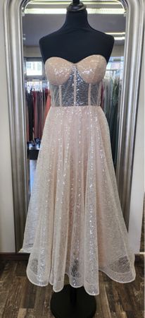Glitzerndes Abendkleid, Gr. 36, Rosé Champagner, neuwert
