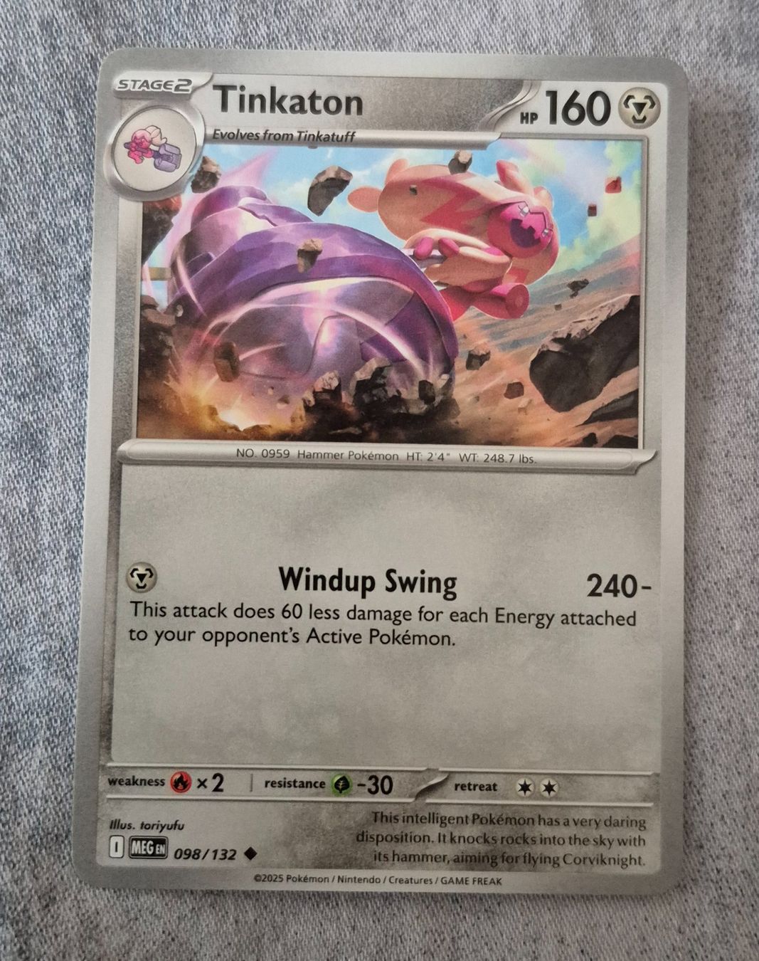 Pokémon Carte collezionabili: TINKATON 098/132 MEGA EVOLUTION POKEMON ENGLISH – Usato da Grand-Lancy venduto da luc111