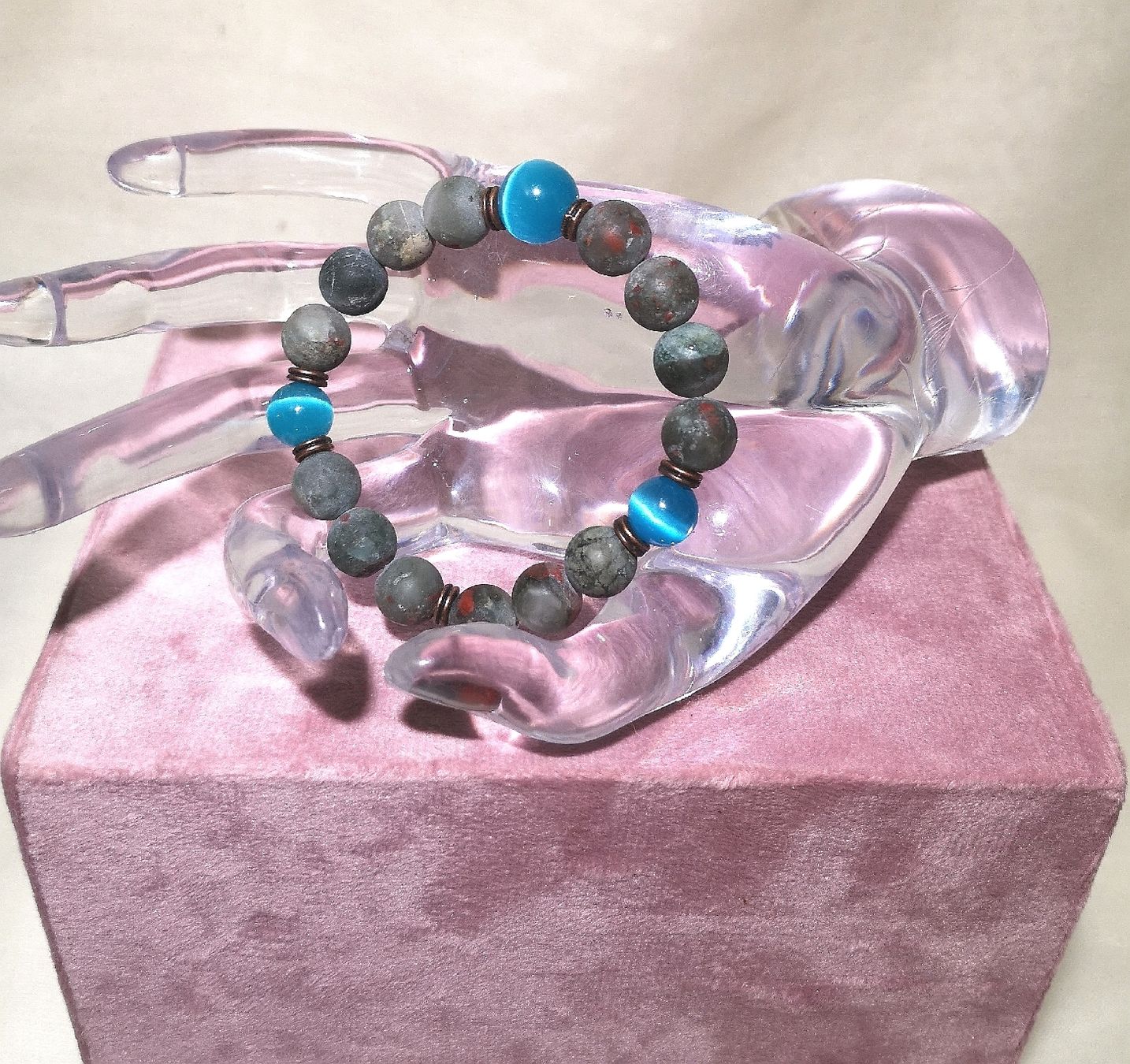 Bracciali & Braccialetti: Blutstein Armk. mit Glasperlen - Spendenaktion – Nuovo (secondo la descrizione) da Unterkulm venduto da Nachtigall 6