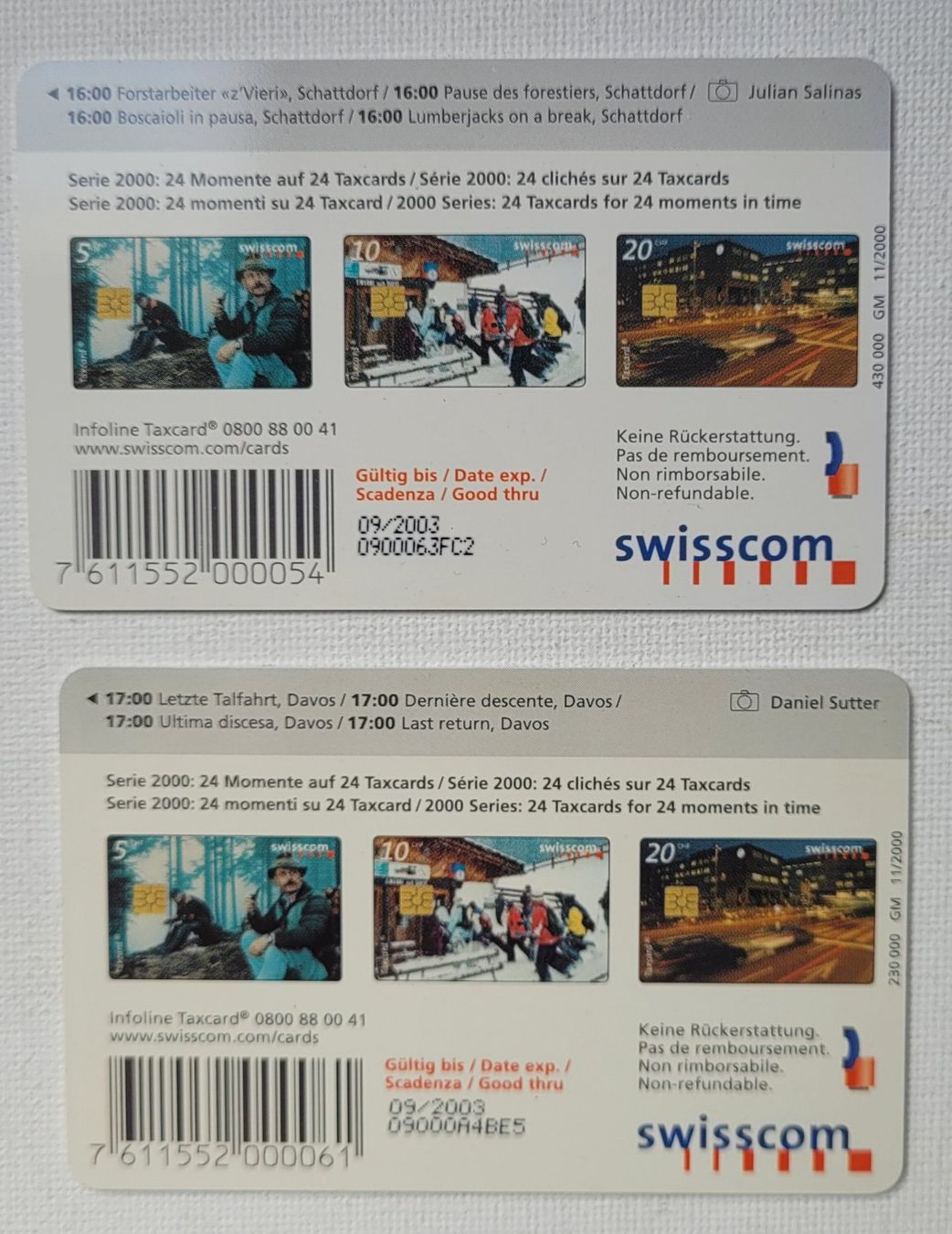 Swisscom Cartes de téléphone: SWISSCOM - TAXCARDS – D'occasion à Neftenbach par Mador6 1