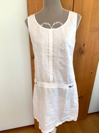 STREET ONE tolles weisses Leinenkleid Grösse 36 wie NEU