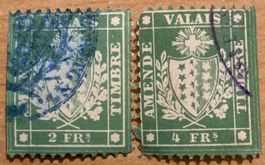 Fiskalmarken Amende Timbre Canton Valais VS