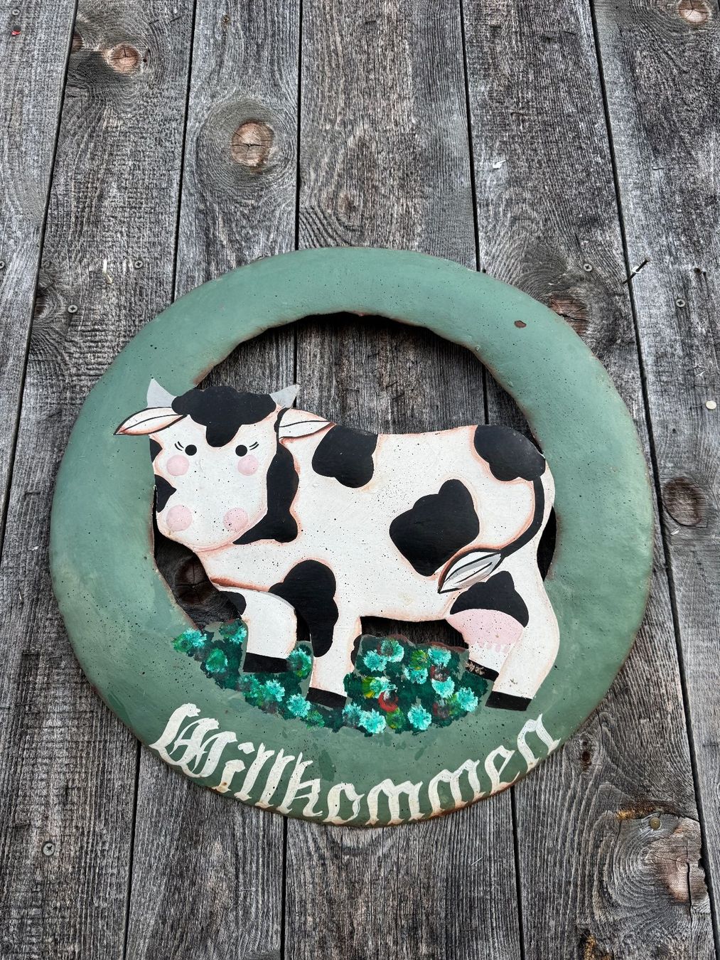 Schilder: Schild, Willkommen mit Kuh – Gebraucht aus Sachseln von BONATI01 1
