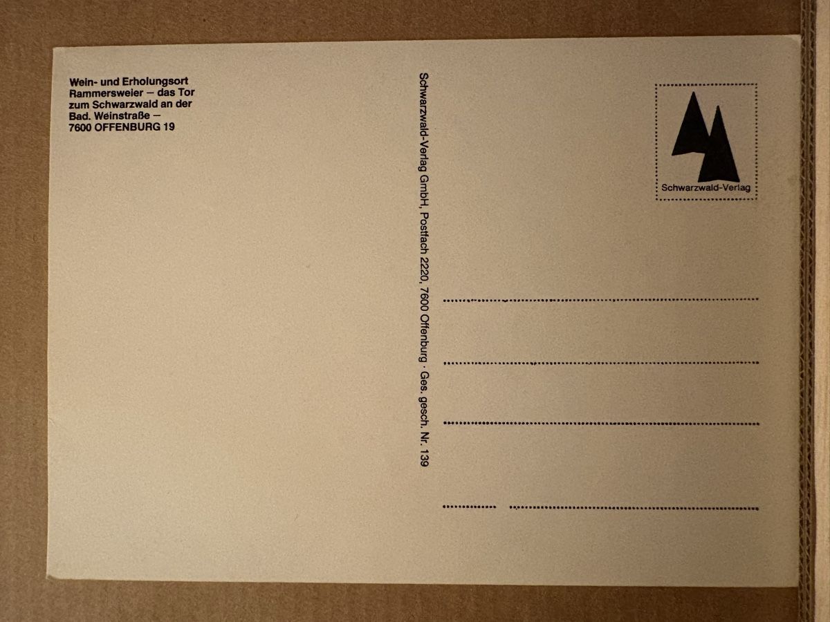 Cartoline postali: AK von Rammerweiler Offenburg Schwarzwald – Usato da Rümlang venduto da Kartenpost1 1