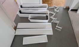 Blumenkastenset mit Halterung & Bewässerungssystem weiss