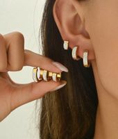 Lot de 3 paires de boucles d’oreilles en acier inoxydable